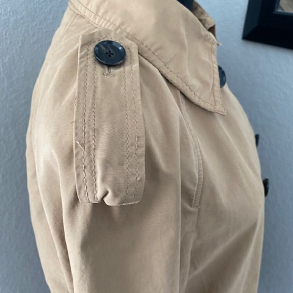 ZARA Khaki/Camel Tan Double Breasted Trench Raincoat Jacket XS - Picture 10 of 13